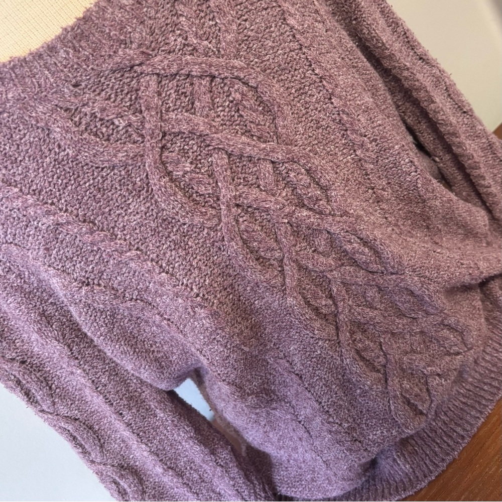 Cozy Purple Cable Knit Sweater by Reitmans - Picture 2 of 6